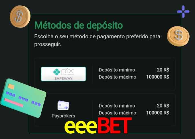 O cassino eeebet oferece uma grande variedade de métodos de pagamento